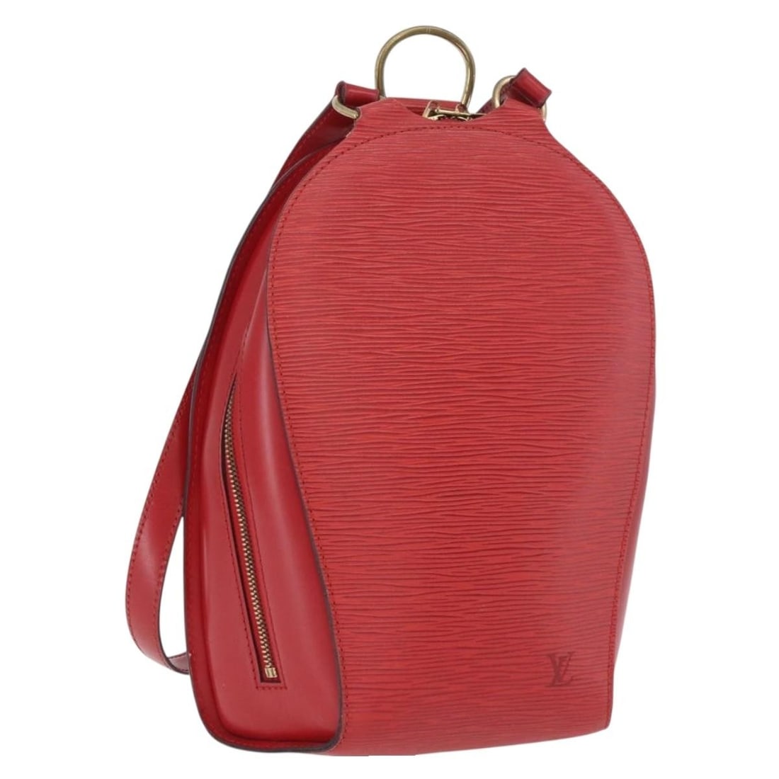 Louis Vuitton M52237 Mabillon Epi Leather Backpack Castilian Red: Louis Vuitton M52237 Mabillon Epi Leather Backpack Castilian Red Louis Vuitton Mabillon backpack in Castilian Red Epi leather. This women's backpack is made in France and shows heavy use, including ru
