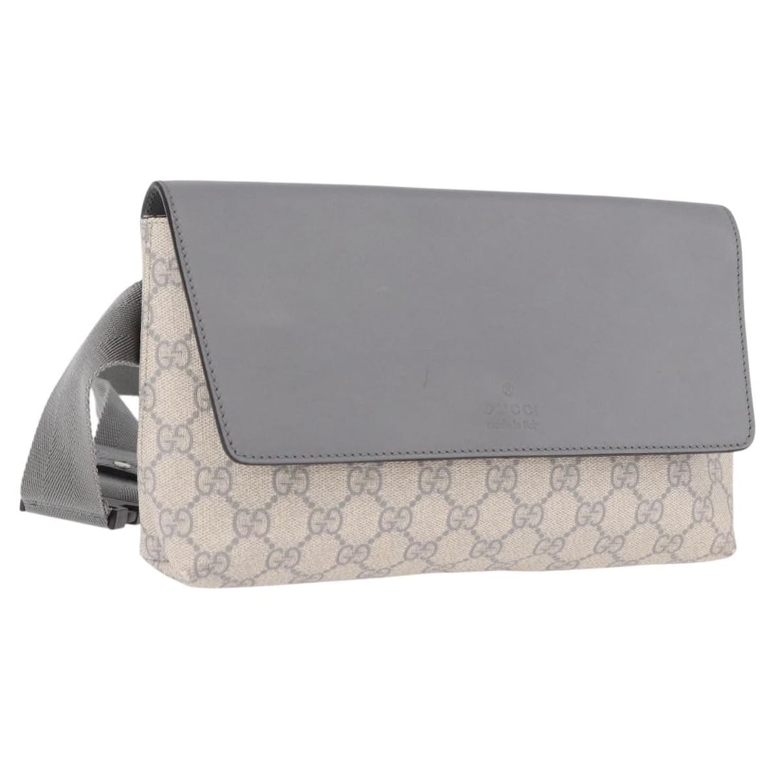 Gucci 353435 GG Supreme PVC Leather Waist Bag White Silver: Gucci 353435 GG Supreme PVC Leather Waist Bag White Silver White and silver waist bag in PVC leather and GG canvas, made in Italy. The item is identified as product no. 353435 and is offered in heavil