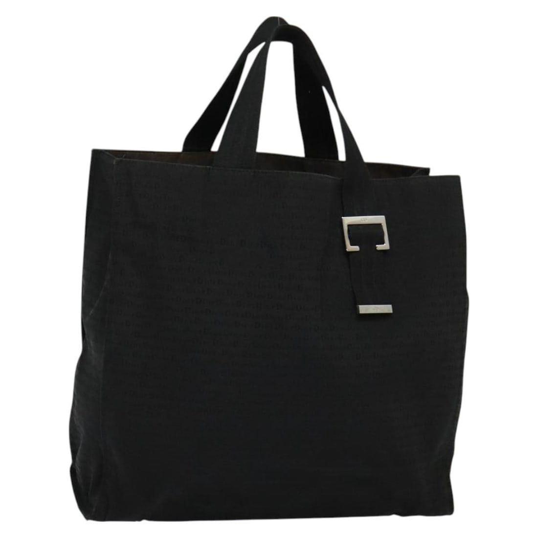 Christian Dior Black Silver Canvas Hand Bag Italy Auth BS27195: Christian Dior Black Silver Canvas Hand Bag Italy Auth BS27195 This authentic Christian Dior hand bag is a stylish accessory for any occasion. Crafted in Italy, it features a sleek black and silver ca