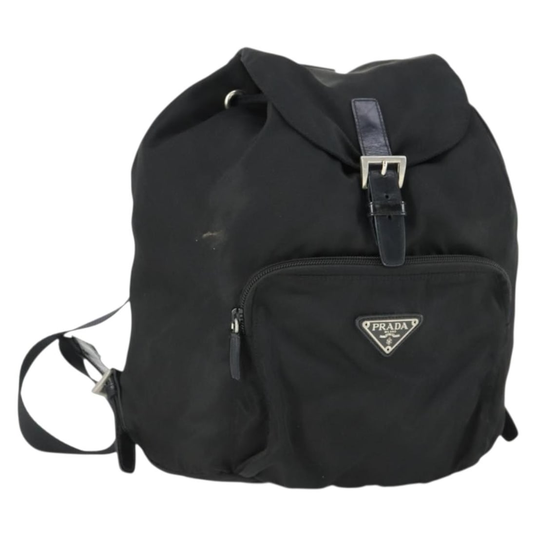 Black Silver Nylon Prada Backpack Made in Italy Model BS33169: Black Silver Nylon Prada Backpack Made in Italy Model BS33169 This Prada backpack features a black nylon exterior with silver-tone metal fittings. Designed for everyday use, it has a compact size suit