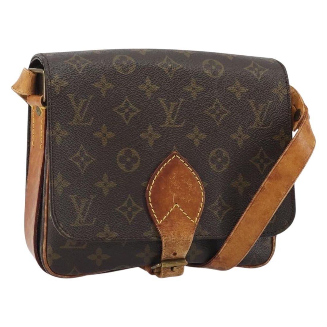 Louis Vuitton M51253 Cartouchiere MM Monogram Canvas Shoulder Bag: Louis Vuitton M51253 Cartouchiere MM Monogram Canvas Shoulder Bag Louis Vuitton Monogram Cartouchiere MM shoulder bag in Monogram Canvas, made in France. This women's bag measures approximately 21 cm 