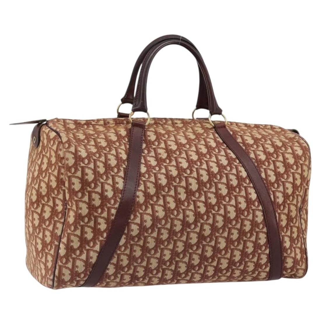 Christian Dior Boston Bag in Beige Gold Trotter Canvas: Christian Dior Boston Bag in Beige Gold Trotter Canvas Authentic Christian Dior Boston bag in beige and gold Trotter canvas, made in France. This women's bag is offered without the original box or dus