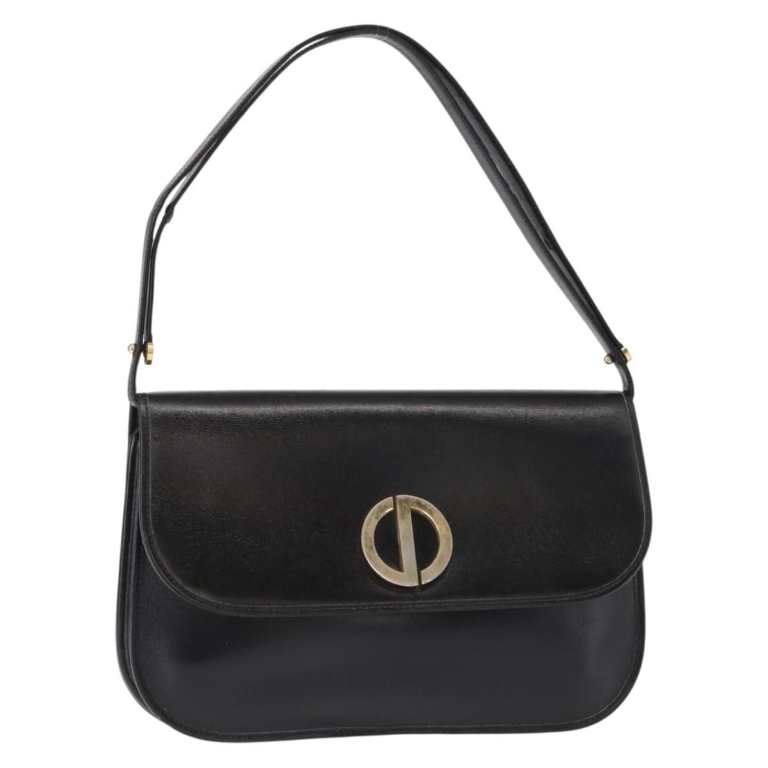Christian Dior Black Leather Shoulder Bag with Gold Accents: Christian Dior Black Leather Shoulder Bag with Gold Accents This Christian Dior shoulder bag is a stylish accessory crafted from high-quality leather in a sophisticated black and gold color scheme. De