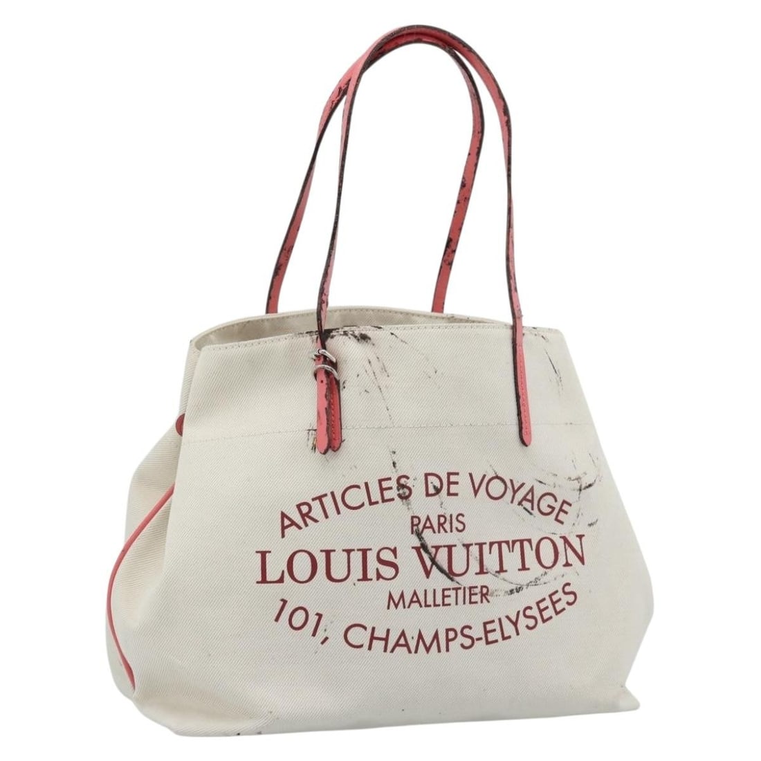 Louis Vuitton M94502 Cabas MM White Canvas Tote: Louis Vuitton M94502 Cabas MM White Canvas Tote Louis Vuitton Cabas MM tote bag in white canvas. Made in Spain, this bag measures approximately 33 cm W x 27 cm H x 16 cm D, with an approximate handle 