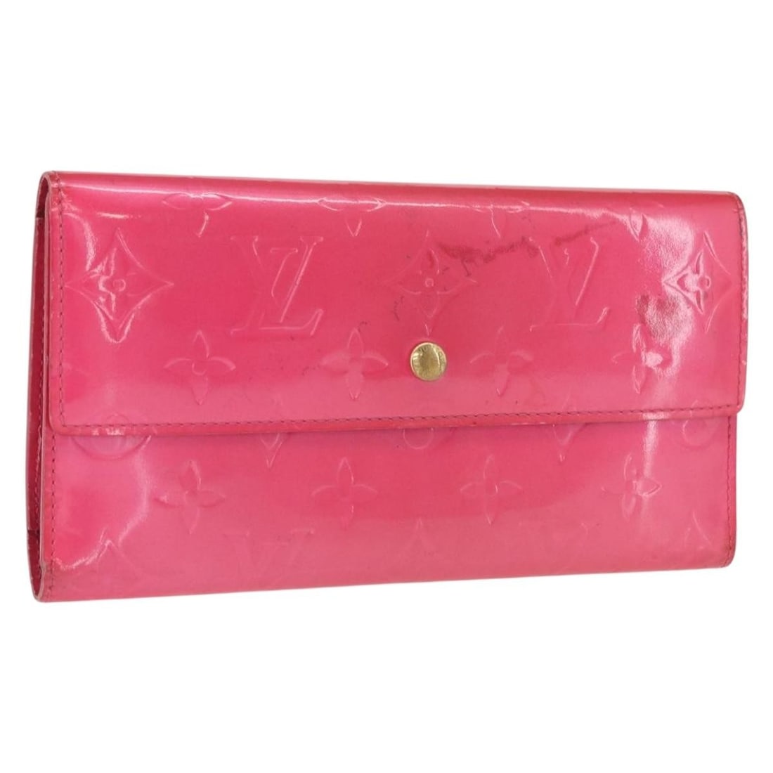 Fuchsia Vernis Long Wallet Louis Vuitton M91246 Patent Leather: Fuchsia Vernis Long Wallet Louis Vuitton M91246 Patent Leather This is a Louis Vuitton Vernis Porte Tresor International Long Wallet in fuchsia pink patent leather. Crafted in France, this wallet feat
