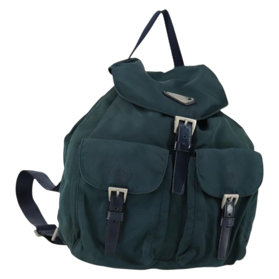 Prada green silver nylon women s backpack Italy: Prada green silver nylon women s backpack Italy This PRADA backpack features a green and silver nylon exterior, crafted in Italy. The backpack is designed for women and measures approximately 22 cm wi