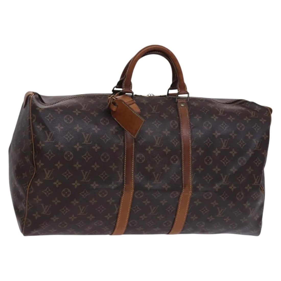Monogram Canvas Keepall 55 Boston Bag M41424 by Louis Vuitton: Monogram Canvas Keepall 55 Boston Bag M41424 by Louis Vuitton This Louis Vuitton Monogram Keepall 55 Boston Bag features the iconic monogram canvas exterior and is designed for women. The bag measures