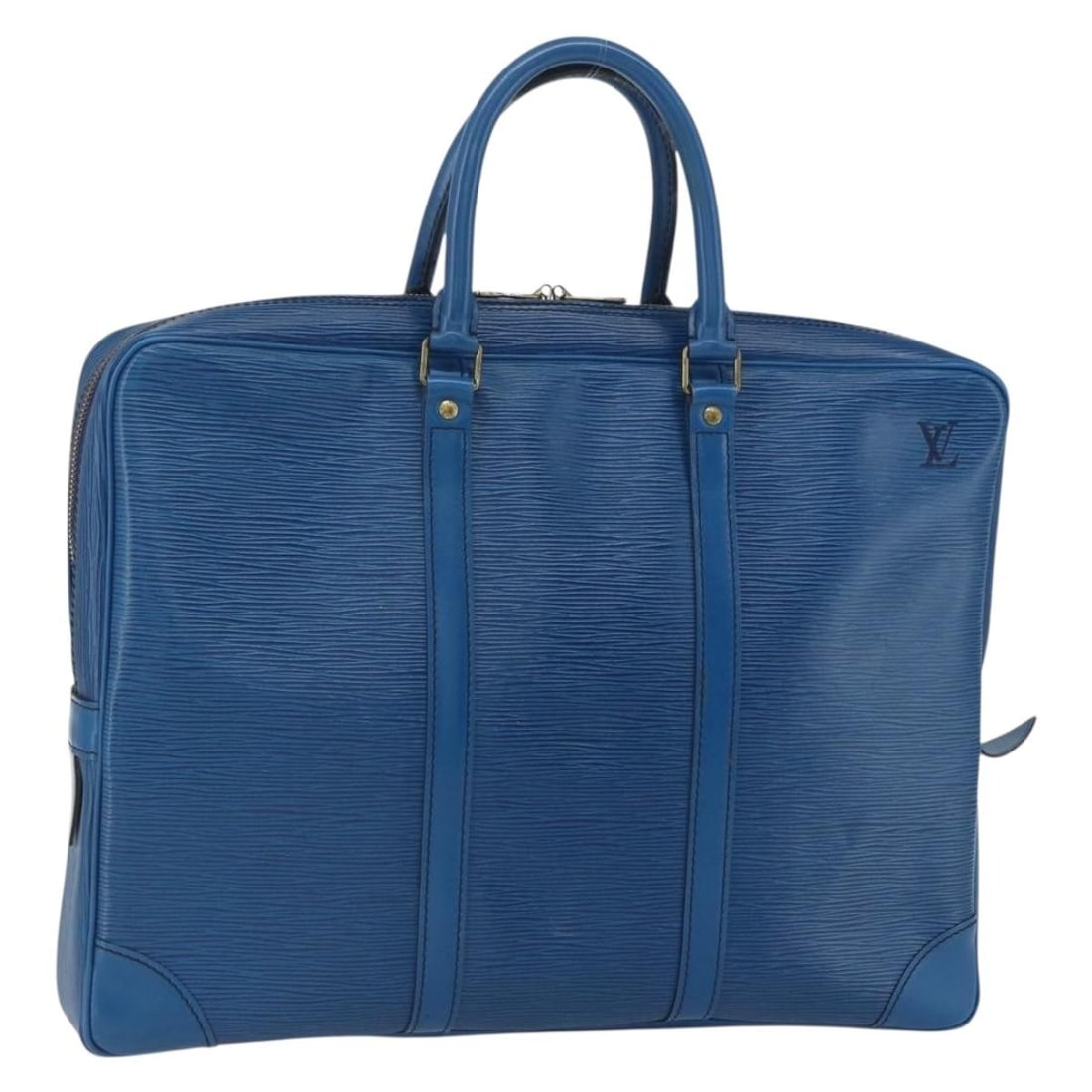 Louis Vuitton M54475 Porte Documents Voyage Blue Epi Leather Briefcase: Louis Vuitton M54475 Porte Documents Voyage Blue Epi Leather Briefcase Louis Vuitton Epi Porte Documents Voyage business bag in blue Epi leather, made in France. The bag is identified by product numbe