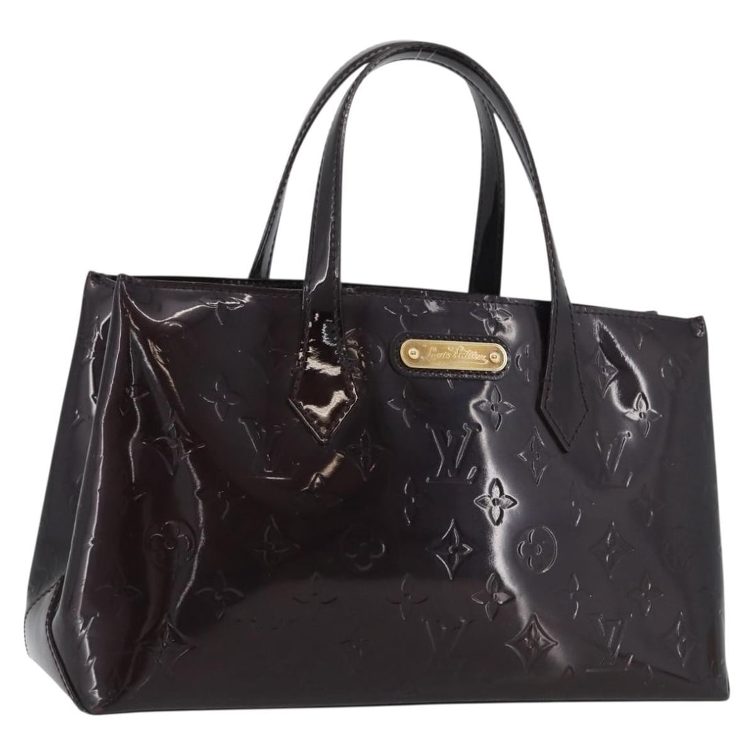 Louis Vuitton Wilshire PM Vernis Rouge Favist Patent Leather Handbag: Louis Vuitton Wilshire PM Vernis Rouge Favist Patent Leather Handbag This Louis Vuitton Vernis Wilshire PM Hand Bag in Rouge Favist features a patent leather exterior with a glossy finish. The bag is 