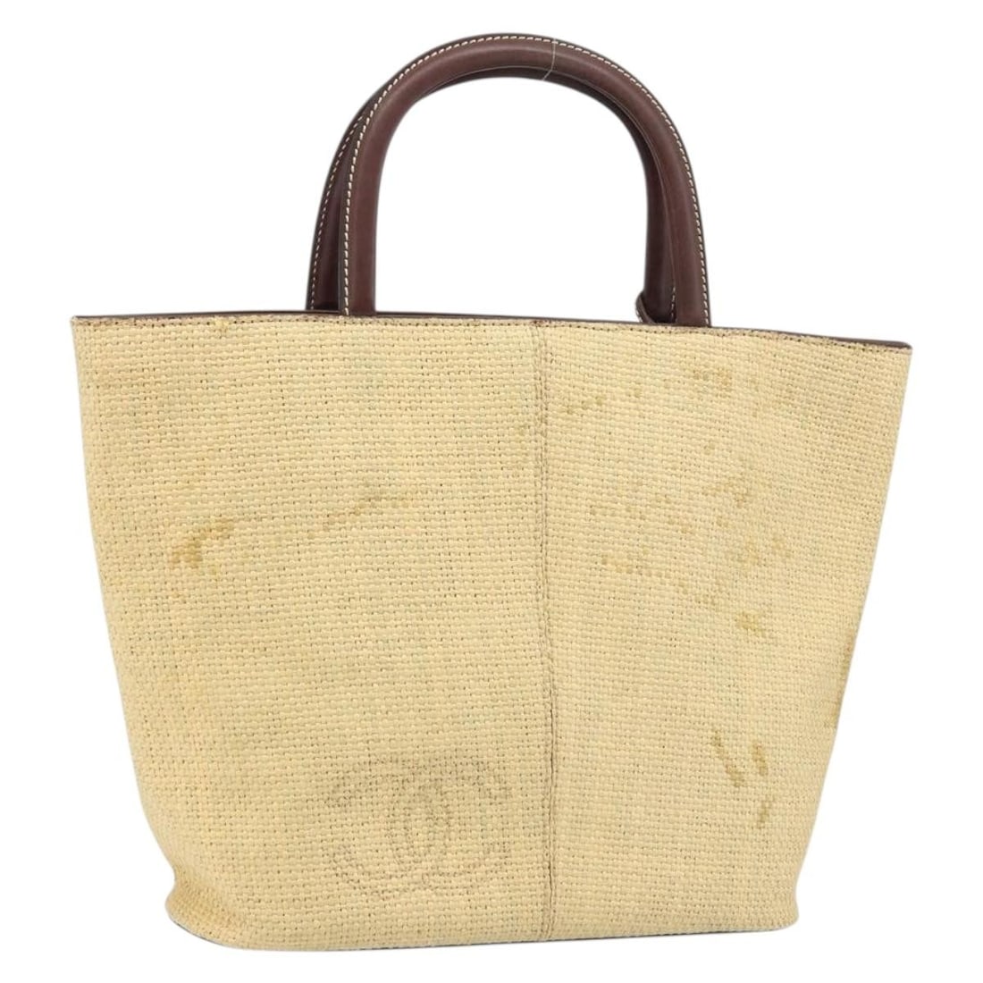 Chanel Beige Straw and Wood Handbag with CC Logo and Guarantee Card: Chanel Beige Straw and Wood Handbag with CC Logo and Guarantee Card This CHANEL handbag features a beige exterior crafted from wood and straw, offering a unique and stylish accessory for women. It inc