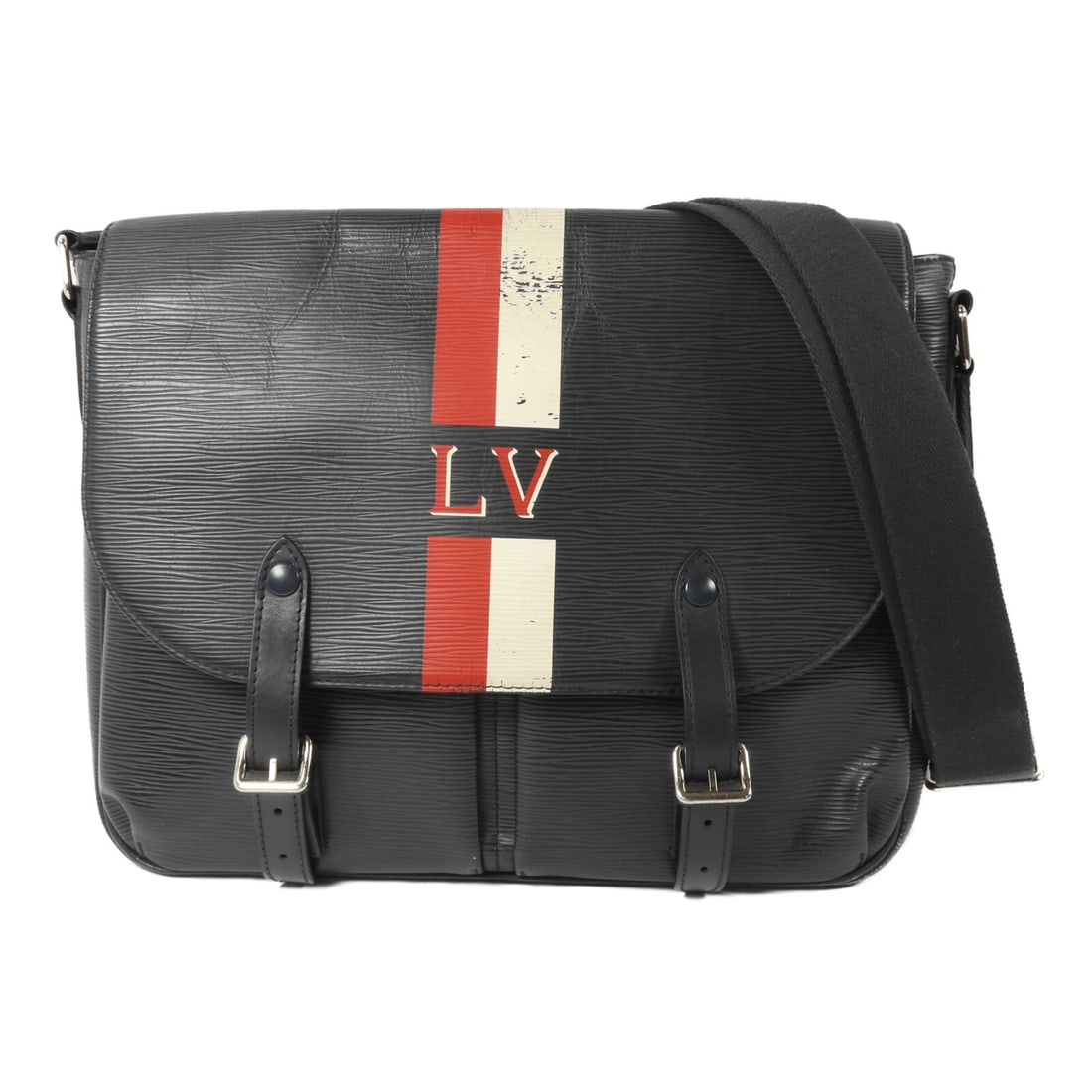 Louis Vuitton Christopher Messenger Bag M50863 Black Epi Calfskin: Louis Vuitton Christopher Messenger Bag M50863 Black Epi Calfskin Louis Vuitton Christopher Messenger Shoulder Bag in black Epi leather with calfskin trim. This model is identified as M50863 and featu