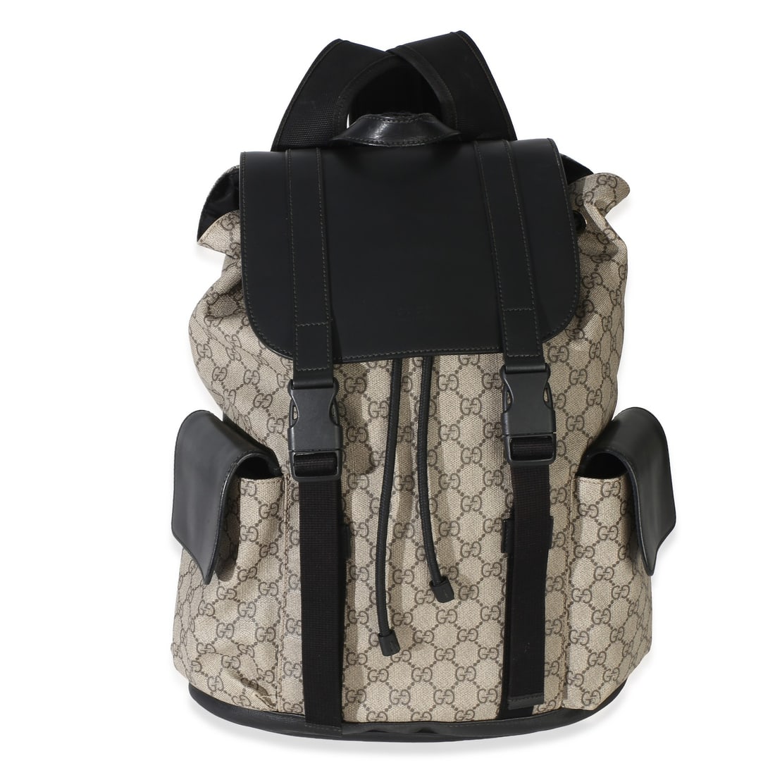 Gucci Double Buckle Backpack GG Supreme Canvas and Leather (1 of 9)