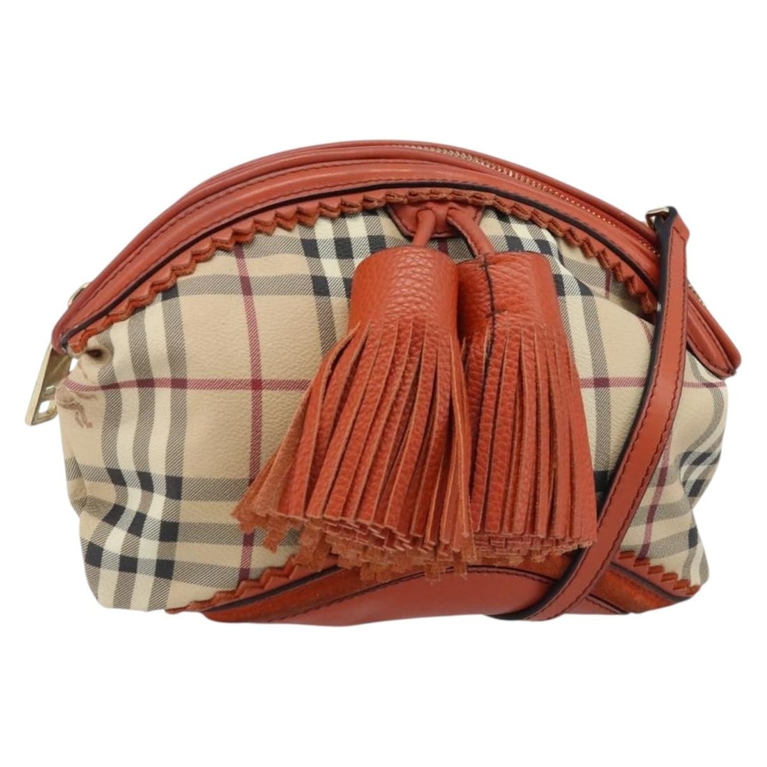 Burberry Nova Check PVC Leather Shoulder Bag Beige Gold: Burberry Nova Check PVC Leather Shoulder Bag Beige Gold Burberry Nova Check shoulder bag in beige and gold PVC leather, made in Italy. This pre-owned bag features a shoulder strap with an approximate 