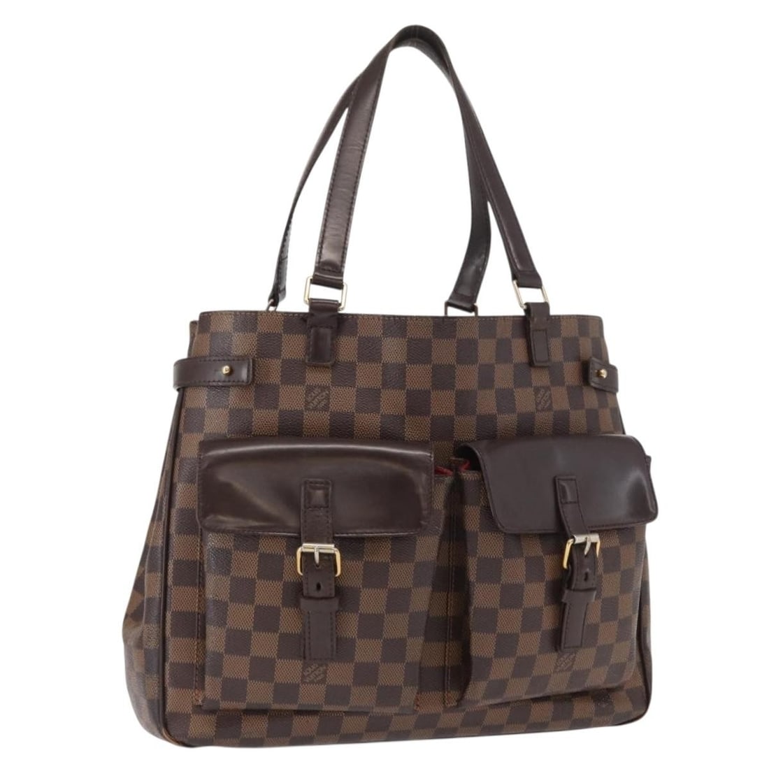 Louis Vuitton Uzes N51128 Damier Ebene Canvas Handbag: Louis Vuitton Uzes N51128 Damier Ebene Canvas Handbag A Louis Vuitton Damier Ebene Uzes hand bag in Damier Ebene canvas, made in France. The bag measures approximately 35 cm x 29 cm x 11 cm, with an a