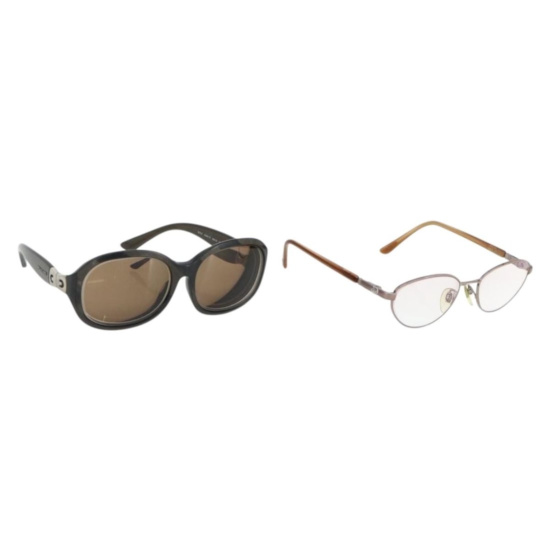 BVLGARI Brown Silver Plastic Sunglasses 2 Set Italy: BVLGARI Brown Silver Plastic Sunglasses 2 Set Italy This is a set of two BVLGARI women's sunglasses in brown and silver tones, crafted from plastic. The sunglasses are made in Italy and feature prescr