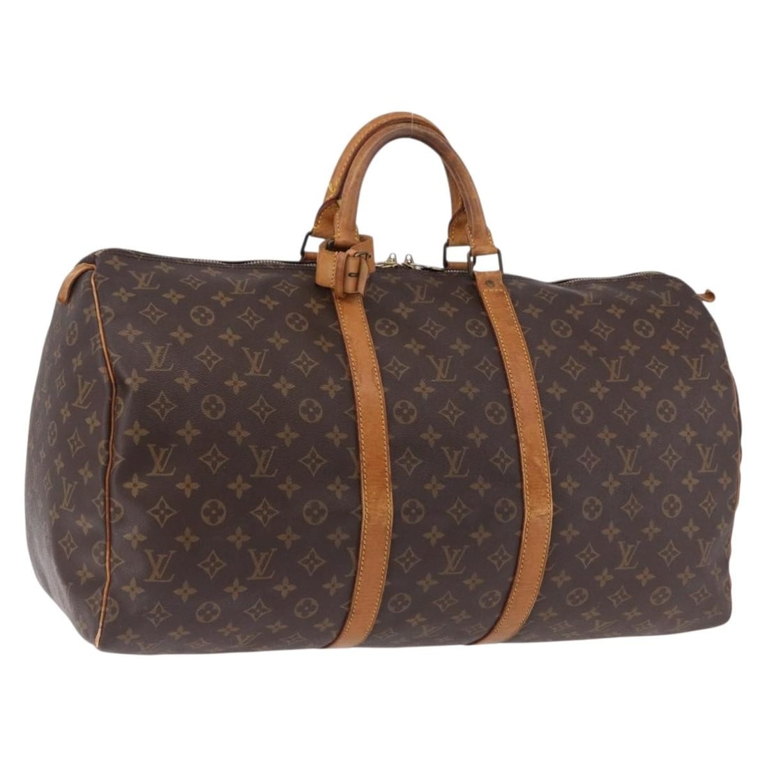 Louis Vuitton M41424 Keepall 55 Monogram Canvas Boston Bag: Louis Vuitton M41424 Keepall 55 Monogram Canvas Boston Bag Louis Vuitton Monogram Keepall 55 Boston Bag in Monogram Canvas, made in France. This women's bag features the classic Monogram exterior and 