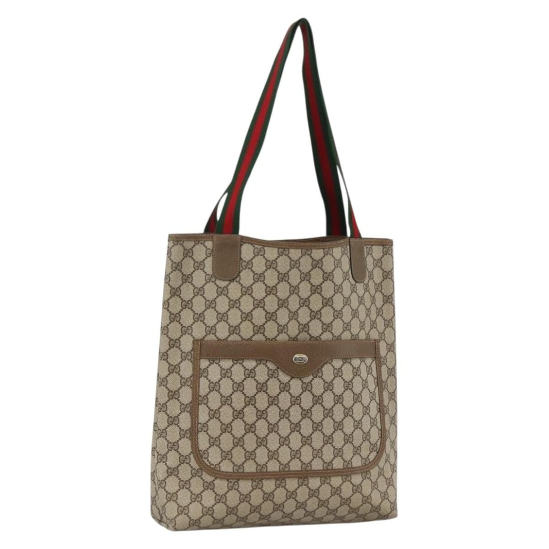 Gucci Sherry Line GG Supreme PVC Leather Tote Beige Gold 39 02 003: Gucci Sherry Line GG Supreme PVC Leather Tote Beige Gold 39 02 003 Gucci GG Supreme Web Sherry Line tote bag in beige and gold, made from PVC leather and GG canvas. This pre-owned tote is made in Ital