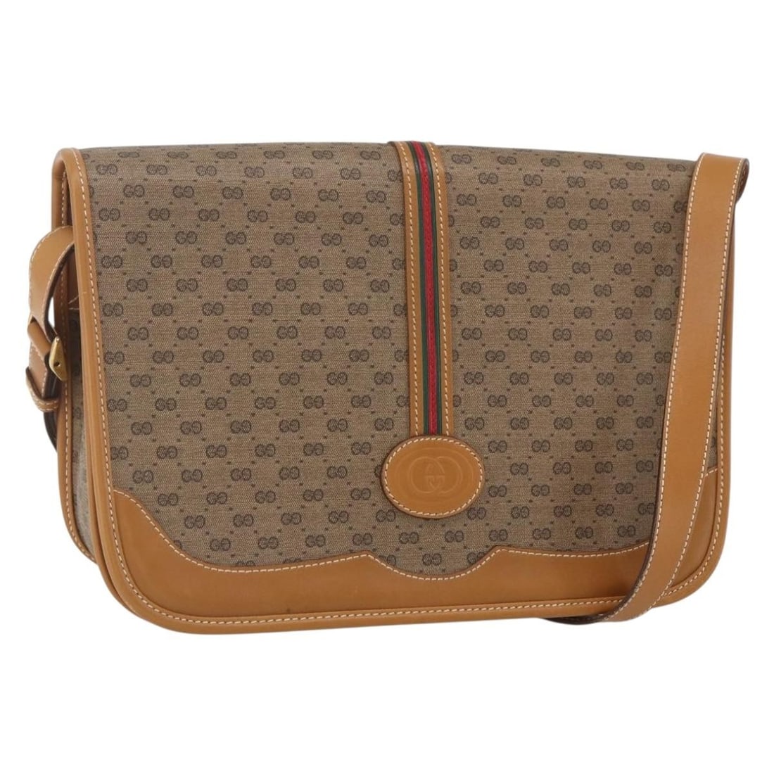 Gucci 001 104 0551 Shoulder Bag in Beige PVC Leather: Gucci 001 104 0551 Shoulder Bag in Beige PVC Leather Authentic Gucci Micro GG Supreme Web Sherry Line shoulder bag in beige PVC leather with gold-tone accents. This women's shoulder bag is made in Ita