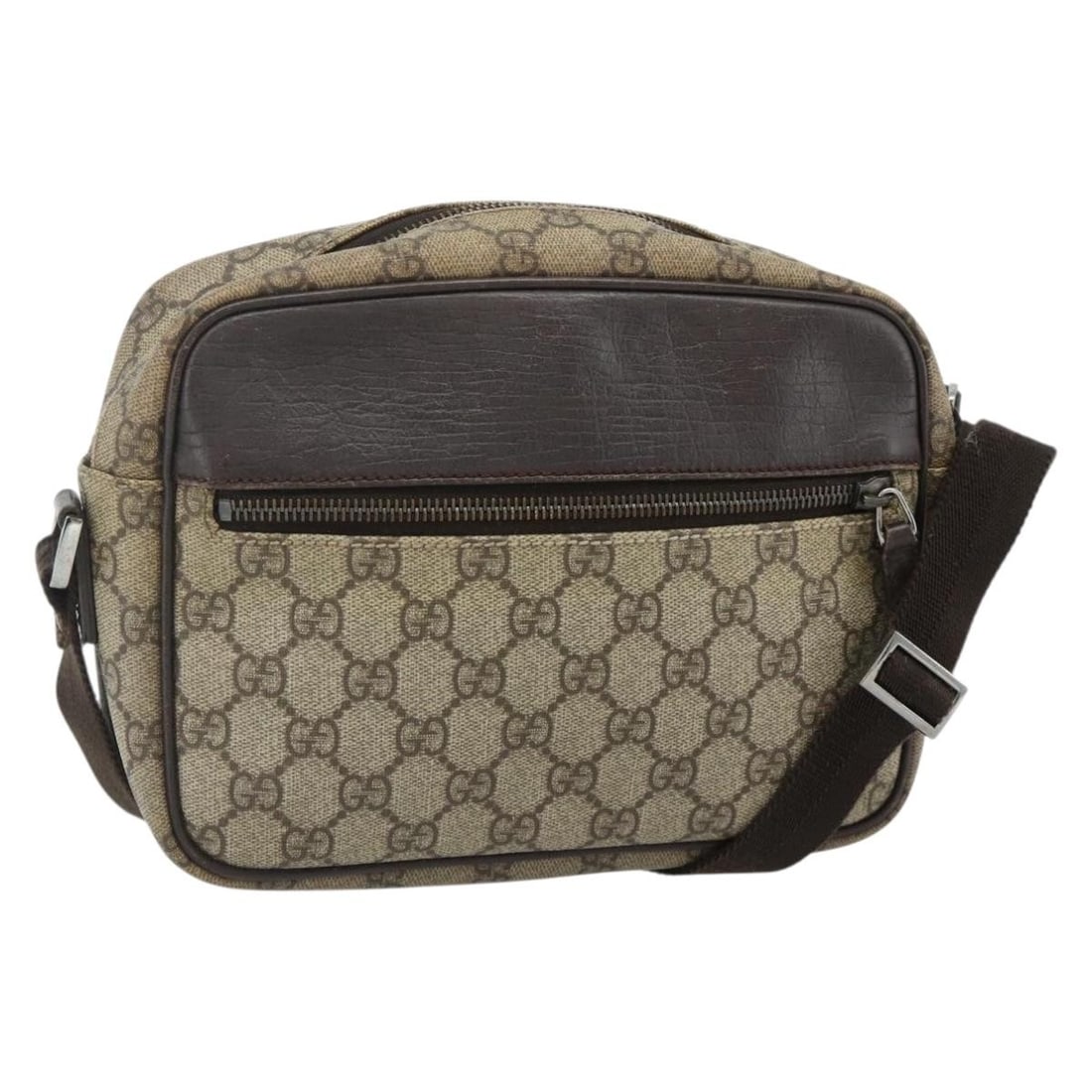 Gucci 114291 GG Supreme PVC Leather Shoulder Bag Beige Silver: Gucci 114291 GG Supreme PVC Leather Shoulder Bag Beige Silver Gucci GG Supreme shoulder bag in beige and silver, made from PVC leather and GG canvas. It features a shoulder bag style and was made in I