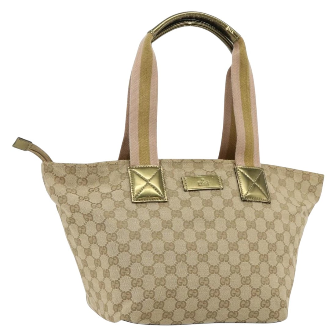 Gucci Sherry Line GG Canvas Tote Bag Beige Gold 131230: Gucci Sherry Line GG Canvas Tote Bag Beige Gold 131230 This Gucci GG Canvas Sherry Line tote bag features a beige and gold color scheme and is crafted from the brand's signature GG canvas material. De