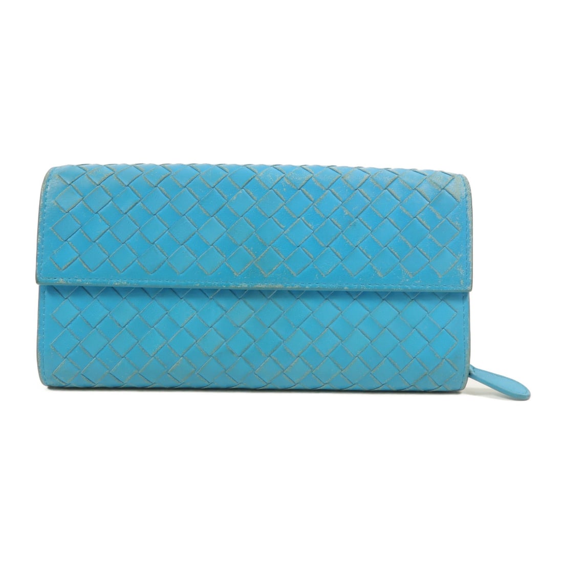 Bottega Veneta BV lambskin long wallet light blue: Bottega Veneta BV lambskin long wallet light blue A long wallet by Bottega Veneta in light blue lambskin leather. It features a hook button closure, eight card slots, and one coin case. The wallet com