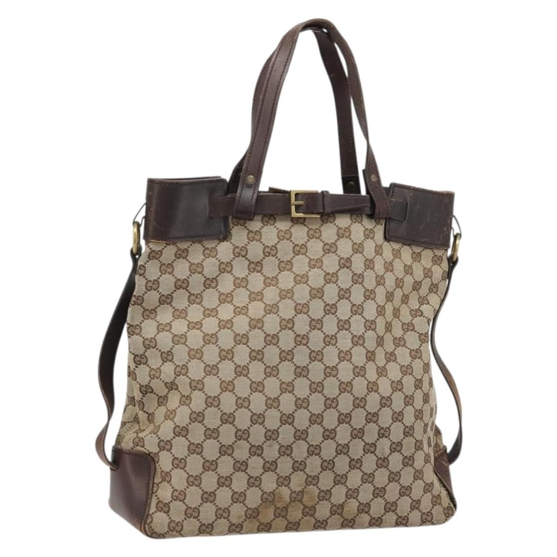 Gucci Beige Silver GG Canvas Tote 107756 Italy: Gucci Beige Silver GG Canvas Tote 107756 Italy This GUCCI GG Canvas Tote Bag features a beige and silver color scheme and is crafted from signature GG canvas. The bag is designed for women and offers 
