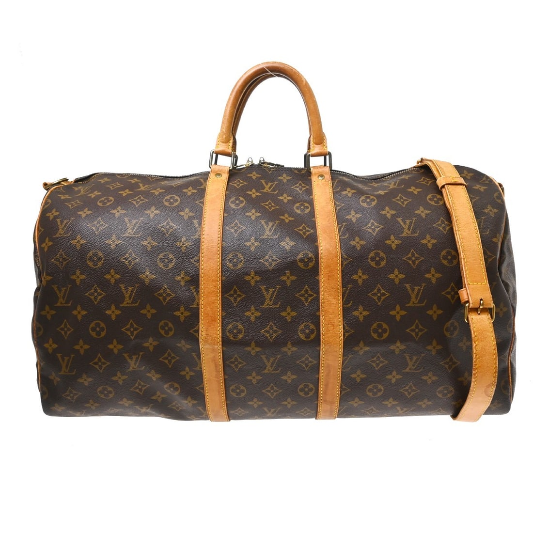 Louis Vuitton Keepall Bandouliere 55 Monogram Canvas Travel Duffle Bag M41414: Louis Vuitton Keepall Bandouliere 55 Monogram Canvas Travel Duffle Bag M41414 Louis Vuitton Keepall Bandouliere 55 travel bag in Monogram canvas with leather details. This vintage duffle-style handbag