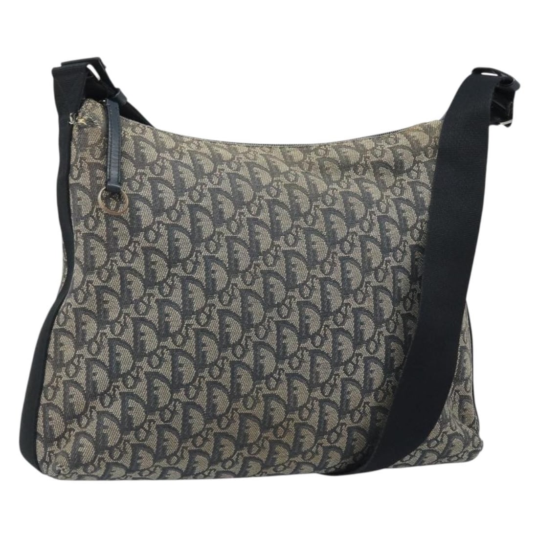 Christian Dior Trotter Canvas Shoulder Bag Navy Silver Italy: Christian Dior Trotter Canvas Shoulder Bag Navy Silver Italy Christian Dior shoulder bag in Trotter Canvas with a navy and silver exterior. Made in Italy, this women's bag measures approximately 13.0 