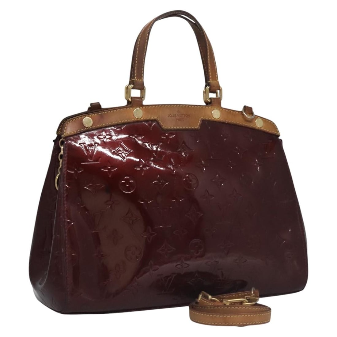 Louis Vuitton Vernis Blair MM Rouge Favist Patent Leather Shoulder Handbag M91690: Louis Vuitton Vernis Blair MM Rouge Favist Patent Leather Shoulder Handbag M91690 This Louis Vuitton Vernis Blair MM is a two-way handbag crafted from Rouge Favist patent leather. Designed for women, 