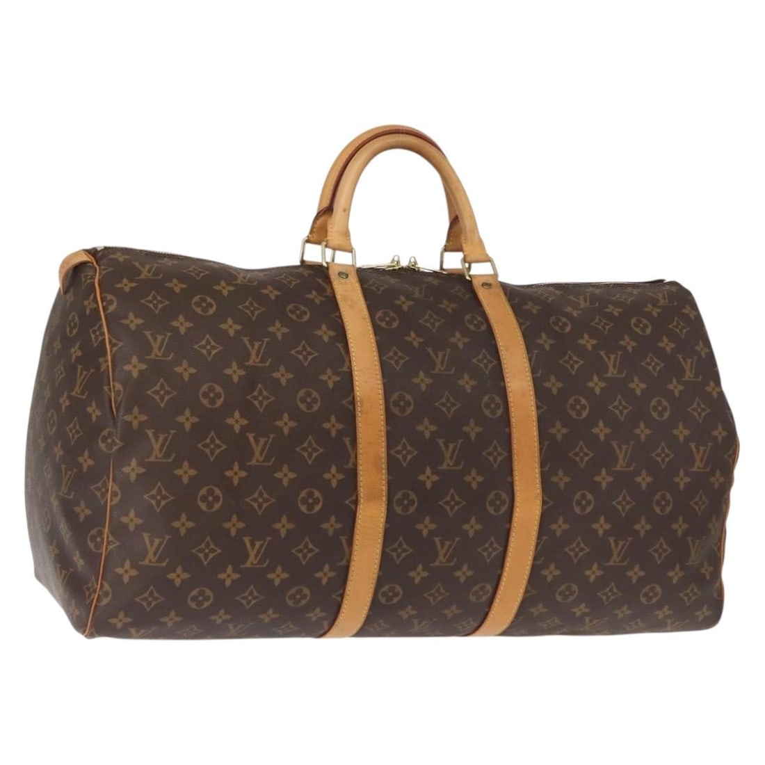 Louis Vuitton M41424 Keepall 55 Monogram Canvas Boston Bag France: Louis Vuitton M41424 Keepall 55 Monogram Canvas Boston Bag France This Louis Vuitton Keepall 55 Boston Bag is crafted in Monogram Canvas and made in France. It features the classic Monogram exterior a