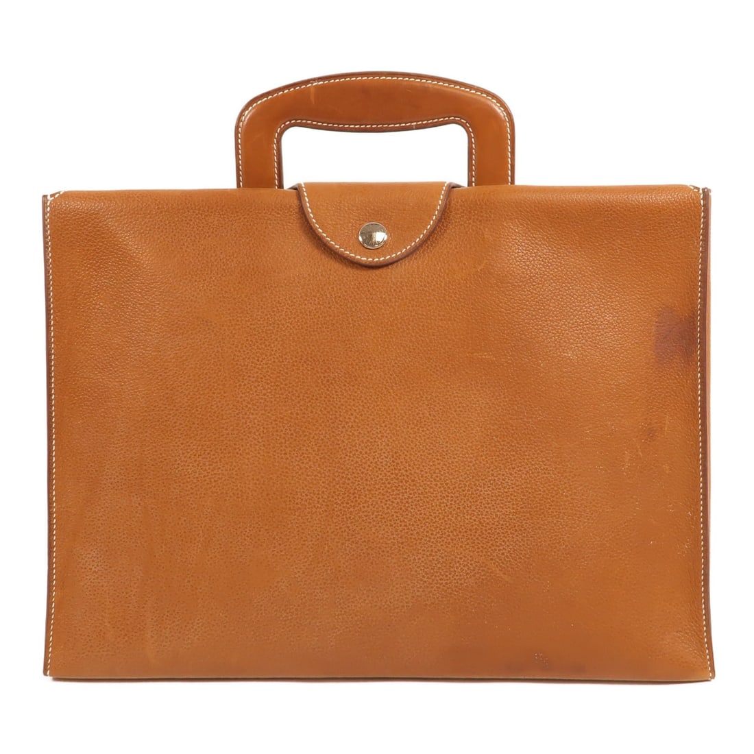 Hermes Tribune Barenia Leather Briefcase Fauve Brown: Hermes Tribune Barenia Leather Briefcase Fauve Brown Hermes Tribune briefcase business bag in Barenia leather and calfskin (cowhide), presented in a brown and Fauve color combination. It measures 35 c