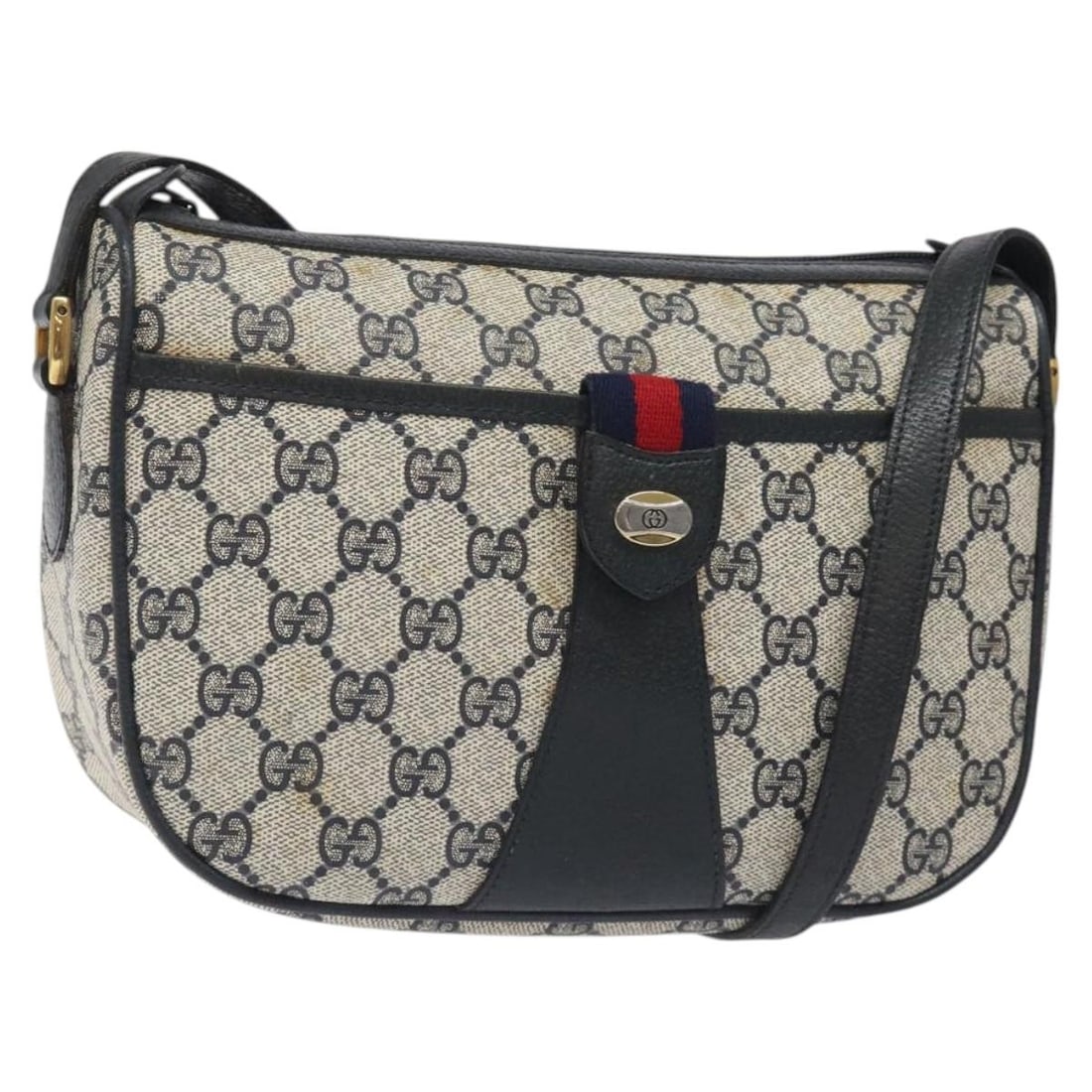 Gucci 02 14 032 GG Supreme Sherry Shoulder Bag Beige Gold PVC: Gucci 02 14 032 GG Supreme Sherry Shoulder Bag Beige Gold PVC Gucci Sherry Line shoulder bag in beige and gold PVC leather/GG canvas, made in Italy. The bag measures approximately 9.1 x 6.7 x 2.0 inch