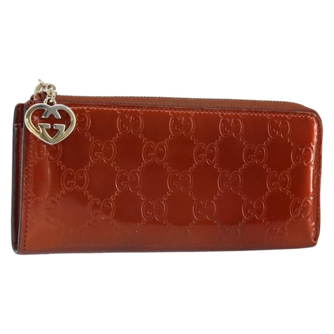 Gucci Orange Patent Leather GG Canvas Long Wallet Model 295671: Gucci Orange Patent Leather GG Canvas Long Wallet Model 295671 This is a Gucci GG Canvas Shiny Guccissima long wallet crafted from orange patent leather and GG canvas, accented with gold-tone details.