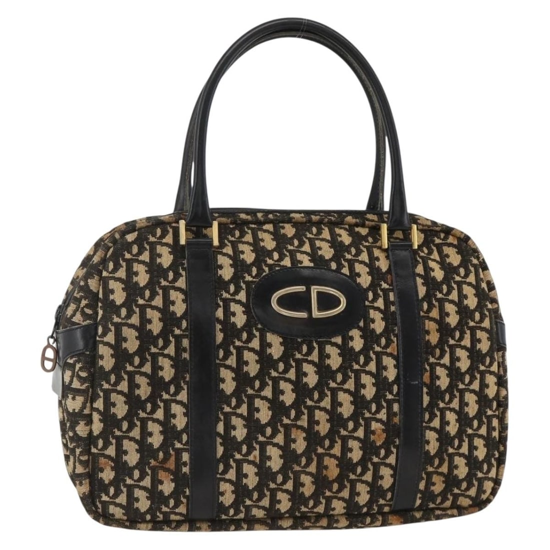 Christian Dior Trotter Canvas Hand Bag Navy Gold France: Christian Dior Trotter Canvas Hand Bag Navy Gold France Christian Dior Trotter Canvas Hand Bag in navy and gold, made in France. This women's handbag features an exterior in Trotter Canvas with a hand