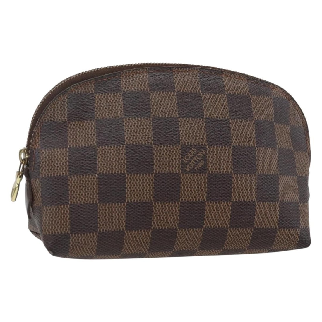 Louis Vuitton Damier Ebene cosmetic pouch N47516: Louis Vuitton Damier Ebene cosmetic pouch N47516 This Louis Vuitton Damier Ebene Pochette Cosmetic PM Pouch is crafted from signature Damier Ebene canvas and features a compact, practical design. The 