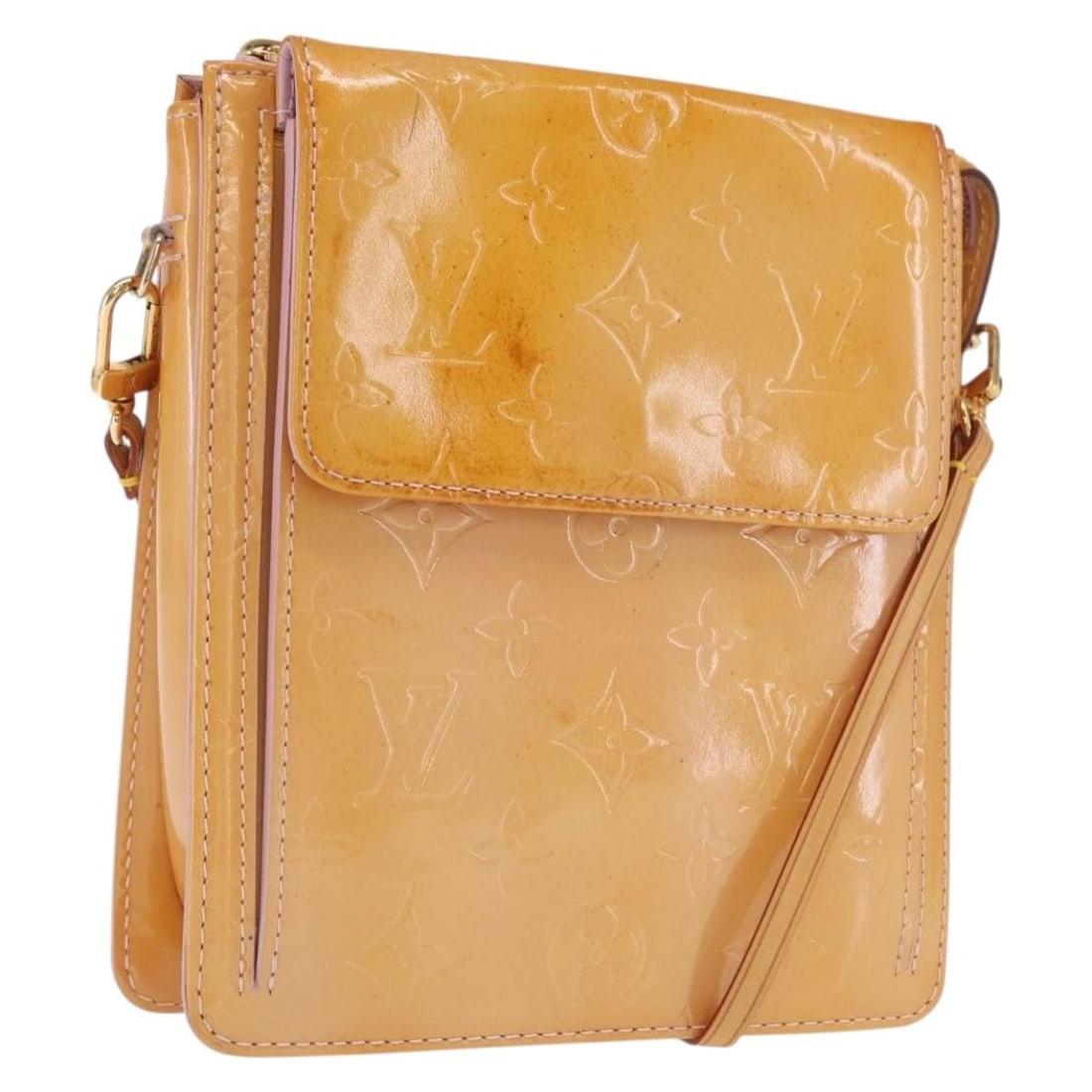 Louis Vuitton Vernis Rose Florentin Patent Leather Motto Accessory Pouch M91034: Louis Vuitton Vernis Rose Florentin Patent Leather Motto Accessory Pouch M91034 This Louis Vuitton Monogram Vernis Motto pouch in Rose Florentin is crafted from patent leather and is designed as an ac