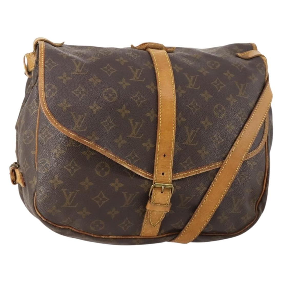 Louis Vuitton M42254 Saumur 35 Monogram Canvas Shoulder Bag: Louis Vuitton M42254 Saumur 35 Monogram Canvas Shoulder Bag Louis Vuitton Monogram Saumur 35 shoulder bag in monogram canvas, made in France. This women's bag is offered as the item only; box and dust