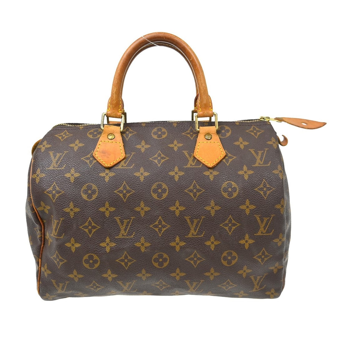 Louis Vuitton Speedy 30 Monogram Canvas Satchel M41526: Louis Vuitton Speedy 30 Monogram Canvas Satchel M41526 Vintage Louis Vuitton Speedy 30 handbag in Monogram canvas with leather double handles and a zip closure. This women's satchel/top handle bag fea