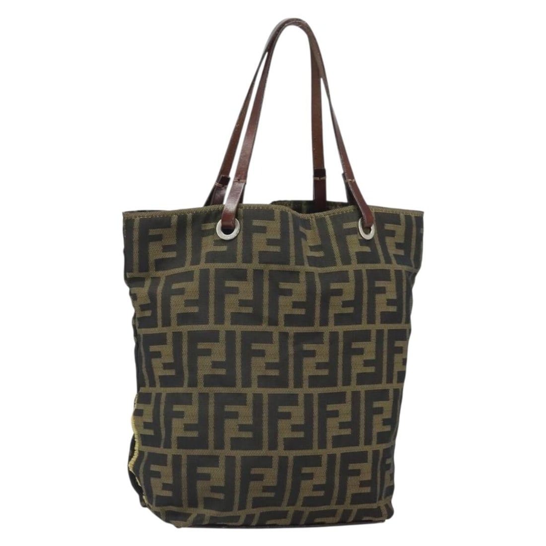 FENDI Zucca Canvas Handbag Black Brown Made in Italy: FENDI Zucca Canvas Handbag Black Brown Made in Italy Fendi Hand Bag in Zucca Canvas with a black and brown exterior. Made in Italy, this women's bag measures approximately 17 cm W x 24 cm H x 10 cm D,