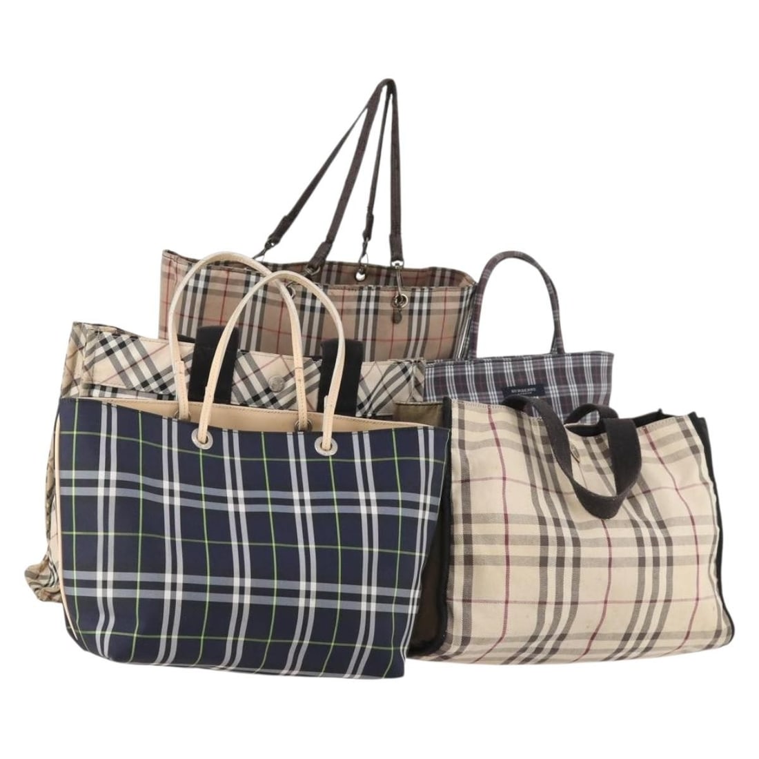 Set of 5 Burberry Blue Label clutch bags in black blue beige canvas (1 of 18)
