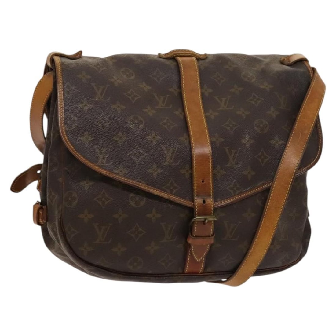 Louis Vuitton M42254 Saumur 35 Monogram Canvas Shoulder Bag: Louis Vuitton M42254 Saumur 35 Monogram Canvas Shoulder Bag Louis Vuitton Saumur 35 shoulder bag in Monogram Canvas, made in France. This women's bag features the Monogram exterior and measures approx