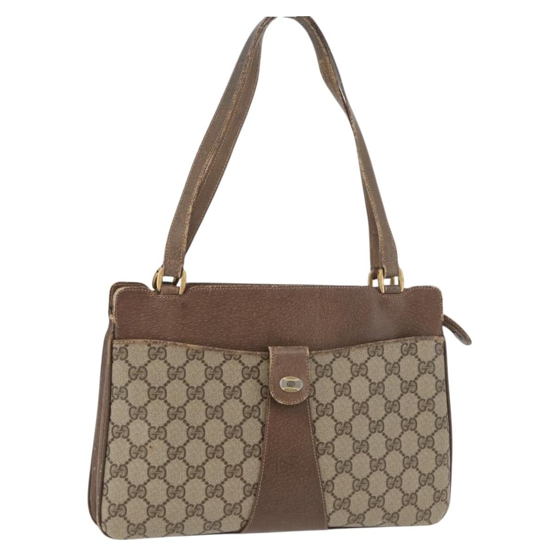 Gucci GG Supreme PVC Leather Handbag Beige Gold Made in Italy: Gucci GG Supreme PVC Leather Handbag Beige Gold Made in Italy Gucci GG Supreme handbag in beige and gold PVC leather with GG canvas. This women's handbag was made in Italy and is offered without the o