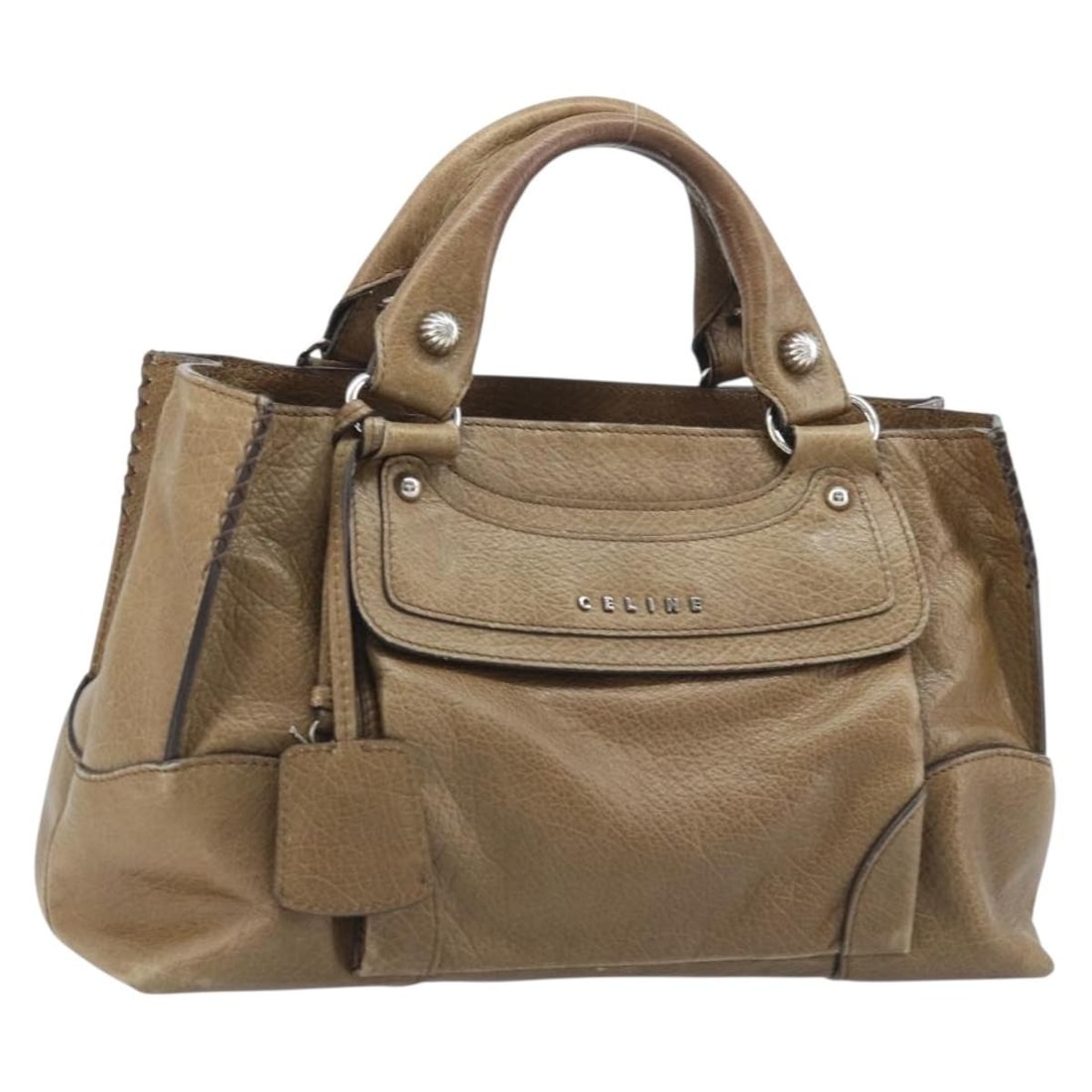 CELINE Boogie Leather Brown Silver Handbag Italy (1 of 18)