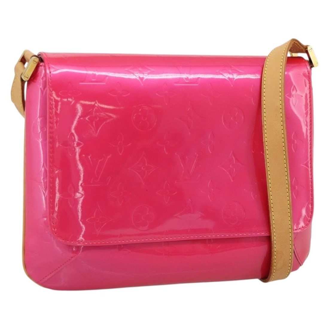 Louis Vuitton M91215 Thompson Street shoulder bag in fuchsia patent leather: Louis Vuitton M91215 Thompson Street shoulder bag in fuchsia patent leather Louis Vuitton Monogram Vernis Thompson Street shoulder bag in fuchsia/pink patent leather. Made in Spain, this women's bag m