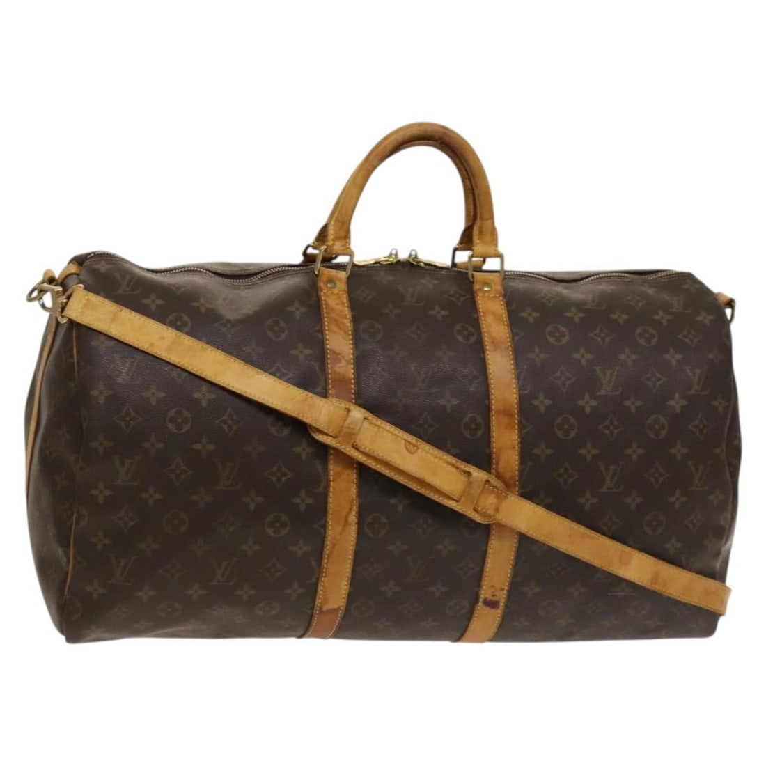 Louis Vuitton M41414 Keepall 55 Monogram Canvas Boston Bag: Louis Vuitton M41414 Keepall 55 Monogram Canvas Boston Bag Louis Vuitton Keepall Bandouliere 55 Boston bag in Monogram canvas, model M41414, made in France. This women's travel bag includes a shoulder
