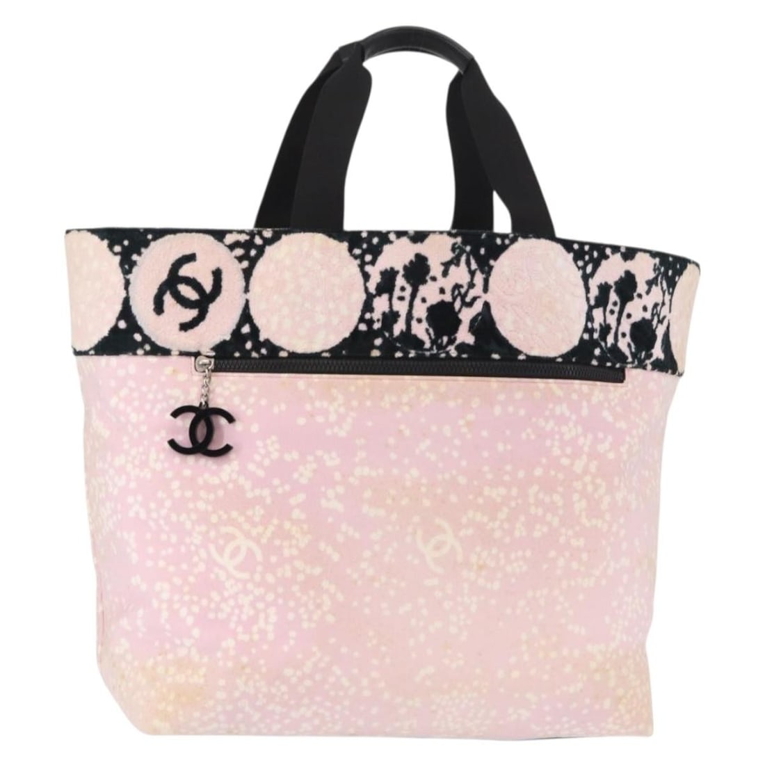 CHANEL Pink Silver Canvas Tote Bag BA8259 Auth Italy: CHANEL Pink Silver Canvas Tote Bag BA8259 Auth Italy Elevate your accessory collection with this authentic CHANEL High Summer Tote Bag, crafted in Italy. Made from durable canvas, this stylish tote fe