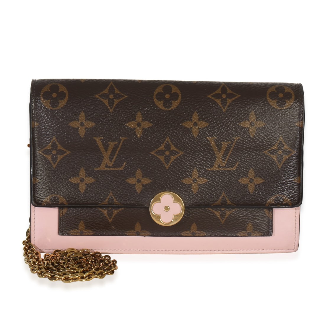 Louis Vuitton Flore Chain Wallet Rose Ballerine Pink Leather Canvas (1 of 9)