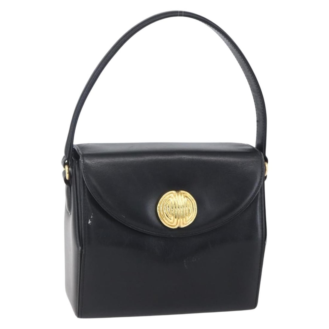 GIVENCHY Black Leather Hand Bag Gold Details Authenticated: GIVENCHY Black Leather Hand Bag Gold Details Authenticated This GIVENCHY hand bag is crafted from luxurious leather in a striking black and gold color combination. Designed for both style and function