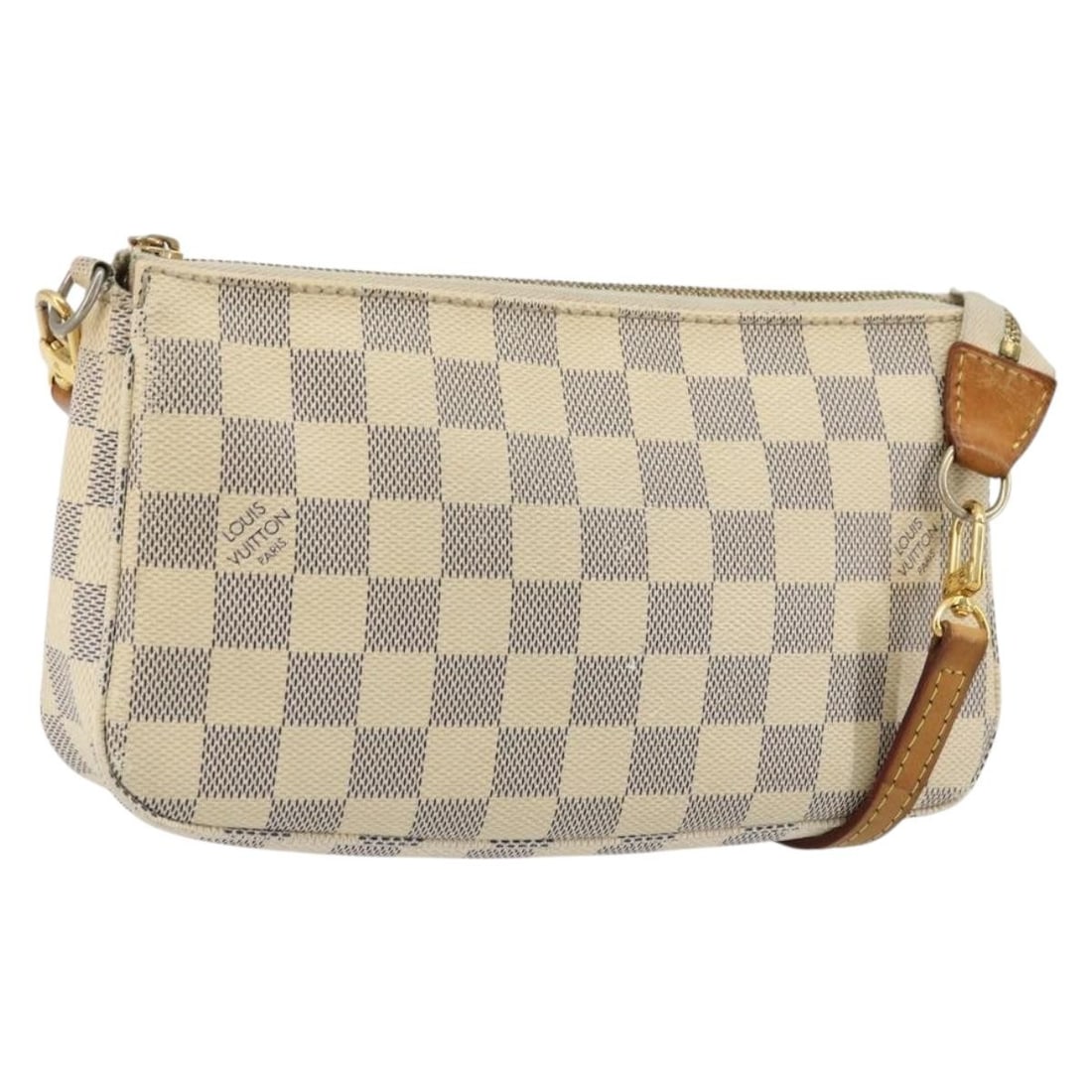 Louis Vuitton Damier Azur pouch N41207 with shoulder strap: Louis Vuitton Damier Azur pouch N41207 with shoulder strap This Louis Vuitton Damier Azur Pochette Accessoires Pouch (model N41207) is crafted from Damier Azur canvas and features a compact silhouette