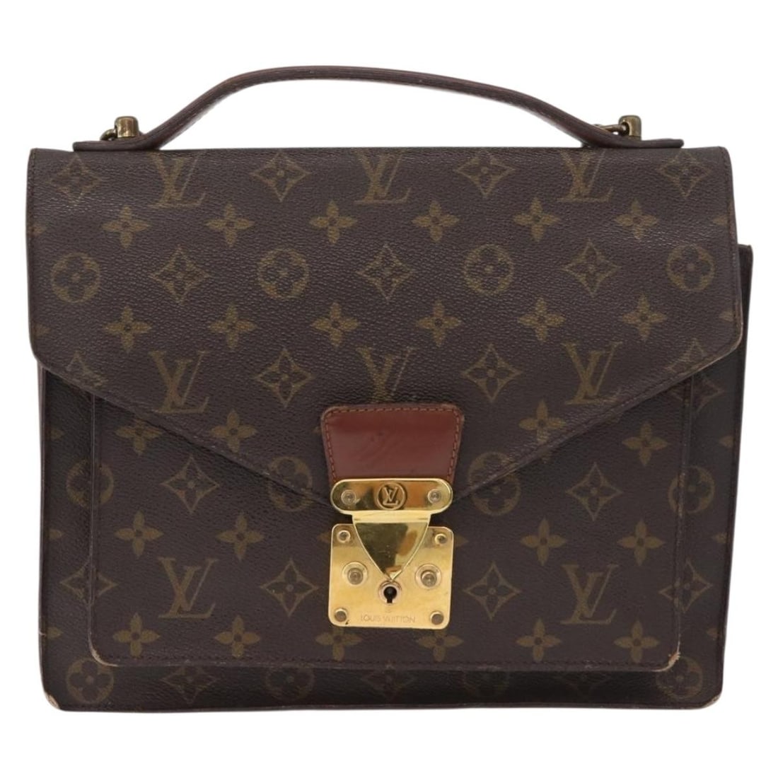 Louis Vuitton Monceau 28 Monogram Canvas 2way Handbag M51185: Louis Vuitton Monceau 28 Monogram Canvas 2way Handbag M51185 Louis Vuitton Monceau 28 Monogram Hand Bag in Monogram Canvas, presented in a 2-way style with a shoulder strap accessory. It is made in Fr